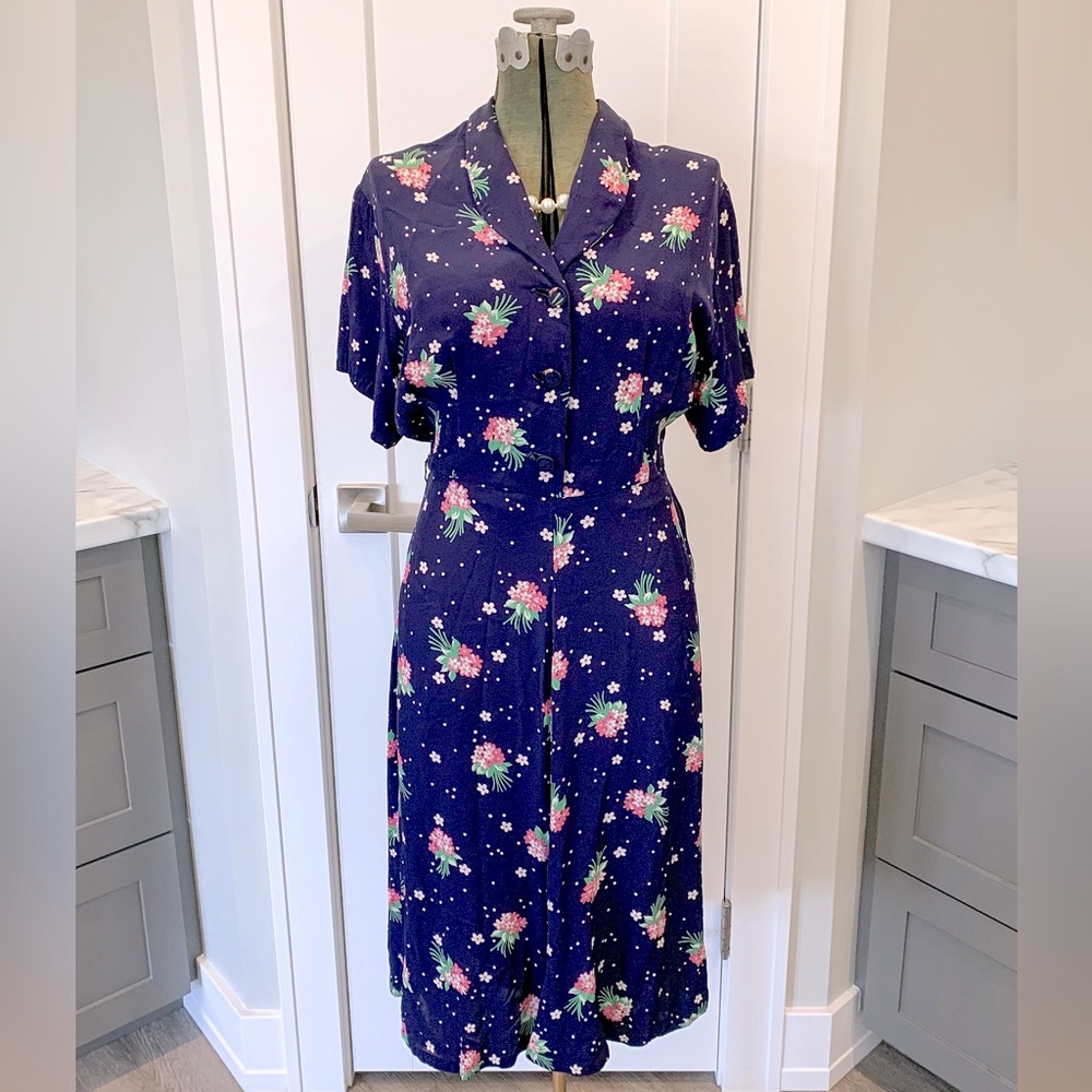 1940s Rayon Day Dress
